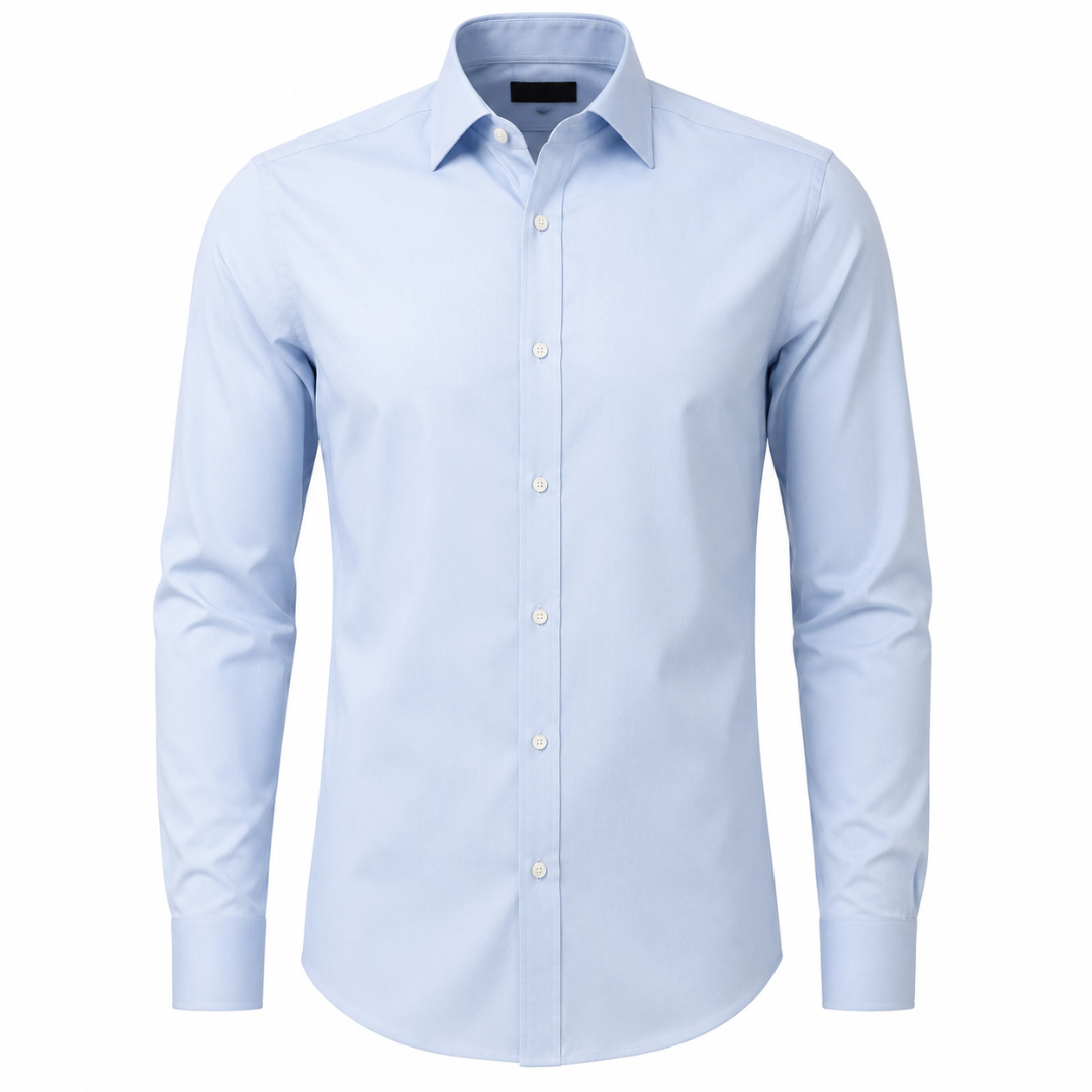 Tailored Cotton Dress Shirt – Sky Blue | Kessy Wounder
