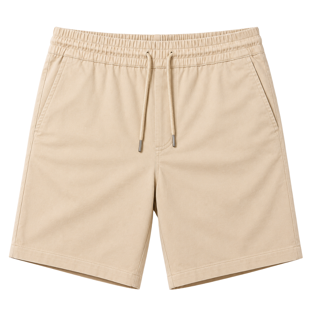 Premium Cotton Drawstring Shorts – Sand Beige | Kessy Wounder