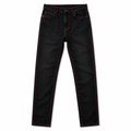 Premium Slim Fit Black Jeans – Red Contrast Stitching | Kessy Wounder