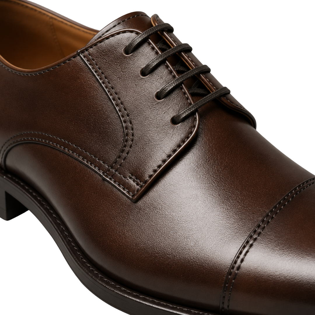 Premium Leather Oxford Shoes – Dark Brown | Kessy Wounder