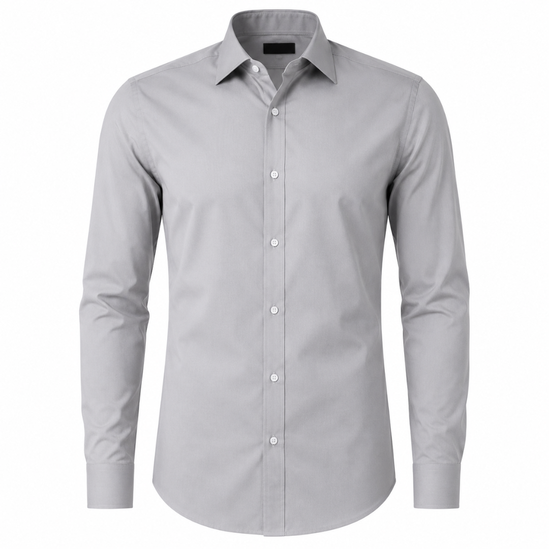 Tailored Cotton Dress Shirt – Slate Grey | Kessy Wounder