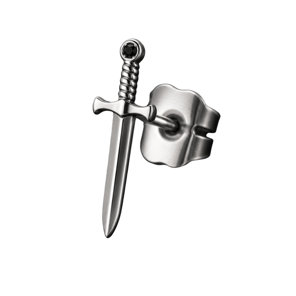 Premium Stainless Steel Sword Stud Earring – Silver | Kessy Wounder