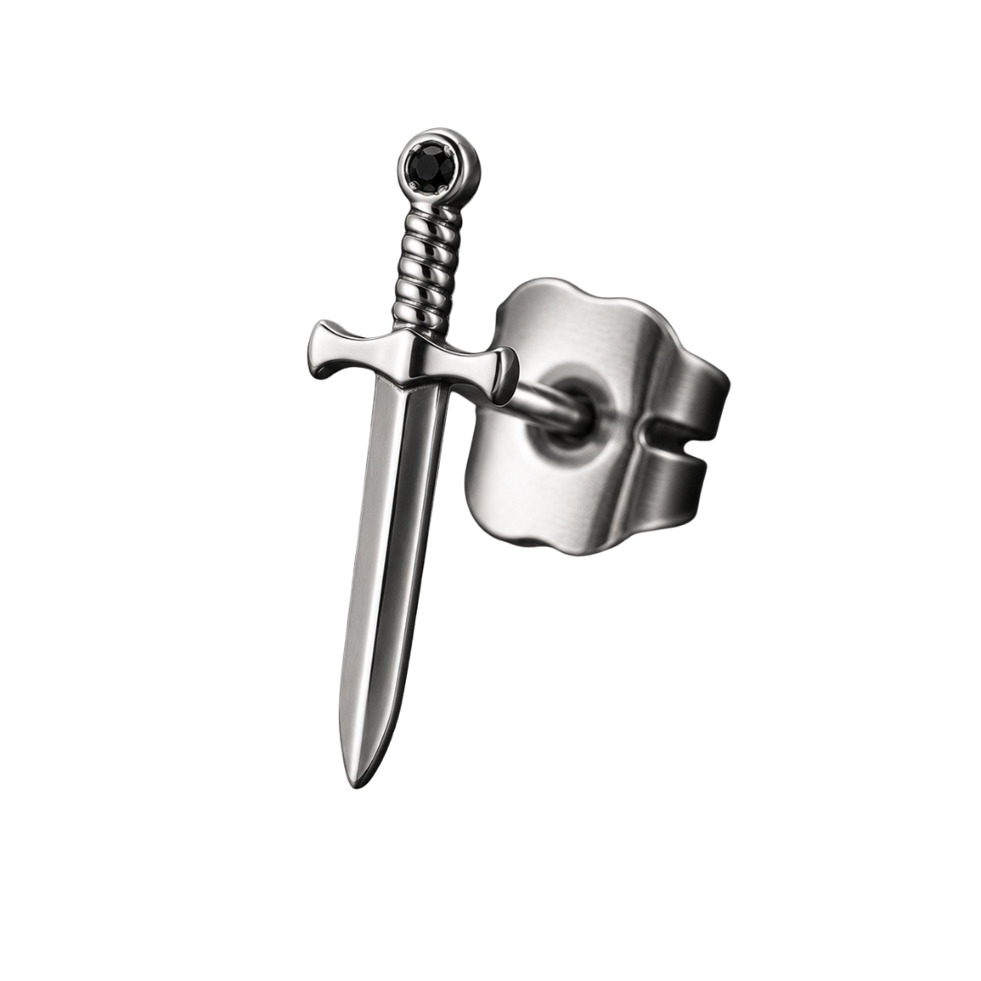Premium Stainless Steel Sword Stud Earring – Silver | Kessy Wounder