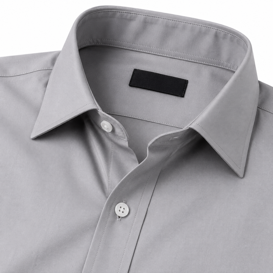 Tailored Cotton Dress Shirt – Slate Grey | Kessy Wounder