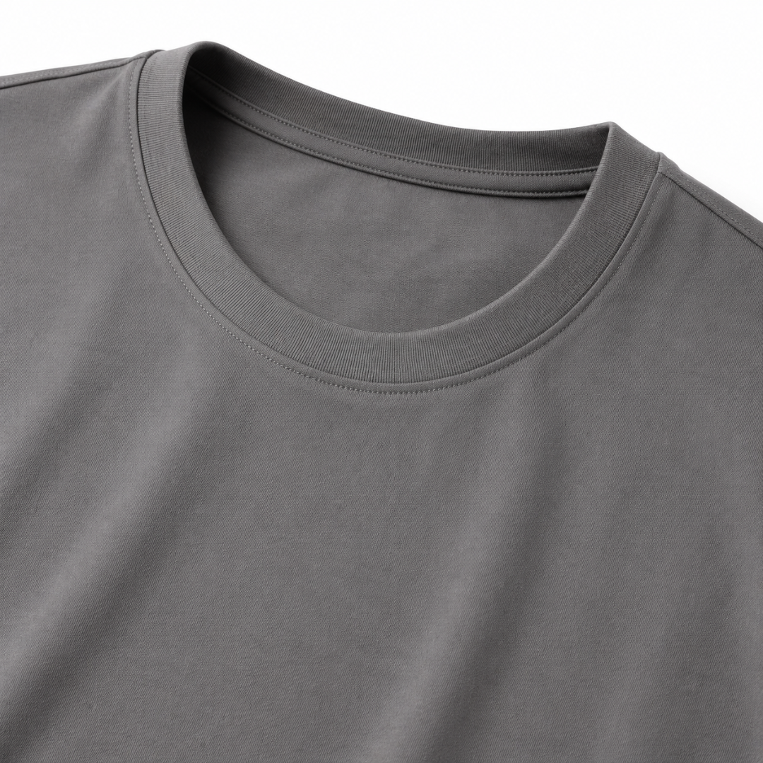 Premium Cotton Crew Neck T-Shirt – Charcoal Grey | Kessy Wounder