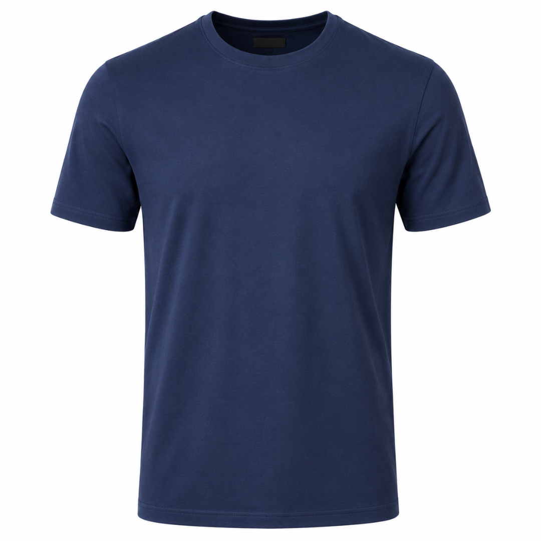 Premium Cotton Crew Neck T-Shirt – Navy Blue | Kessy Wounder